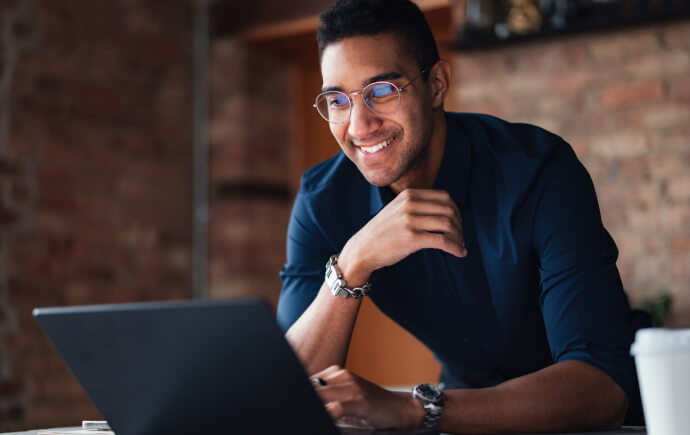 Young man using a laptop